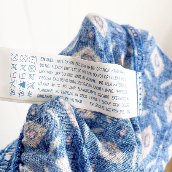 NEW Forever 21 Blue Pattern Harem Pants Size Large - Picture 5 of 6